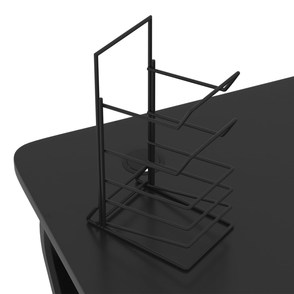 Birou de gaming cu picioare în formă de ZZ, negru, 90x60x75 cm - Lando