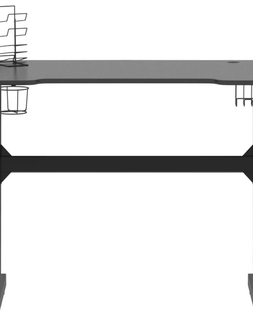 Încărcați imaginea în vizualizatorul Galerie, Birou de gaming LED cu picioare în formă de Z negru 90x60x75 cm - Lando
