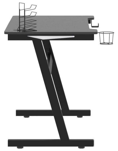 Încărcați imaginea în vizualizatorul Galerie, Birou de gaming cu picioare formă Z, negru, 110x60x75 cm, LED - Lando
