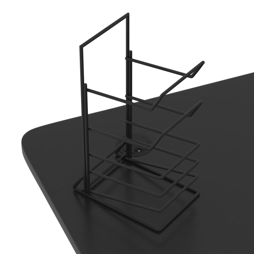 Birou de gaming cu picioare formă Z, negru, 110x60x75 cm, LED - Lando