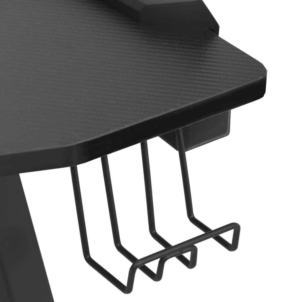 Birou de gaming cu picioare formă Y, negru, 110x60x75 cm, LED - Lando