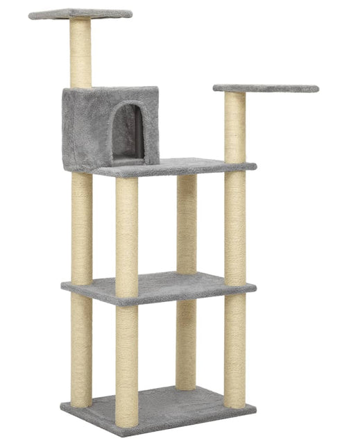 Încărcați imaginea în vizualizatorul Galerie, Ansamblu pisici, stâlpi din funie sisal, gri deschis, 119 cm Lando - Lando
