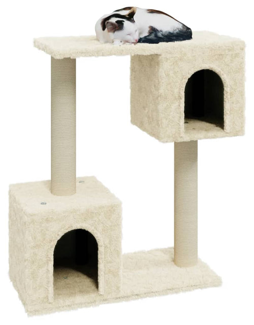 Загрузите изображение в средство просмотра галереи, Ansamblu pisici cu stâlpi din funie de sisal, crem, 60 cm Lando - Lando
