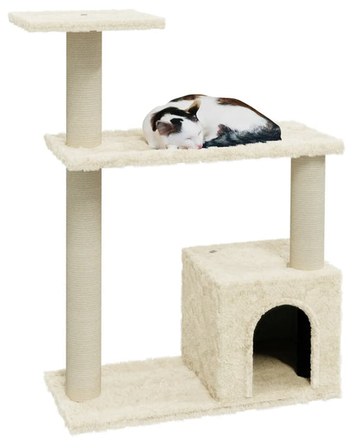 Încărcați imaginea în vizualizatorul Galerie, Ansamblu pisici cu stâlpi din funie de sisal, crem, 70 cm Lando - Lando
