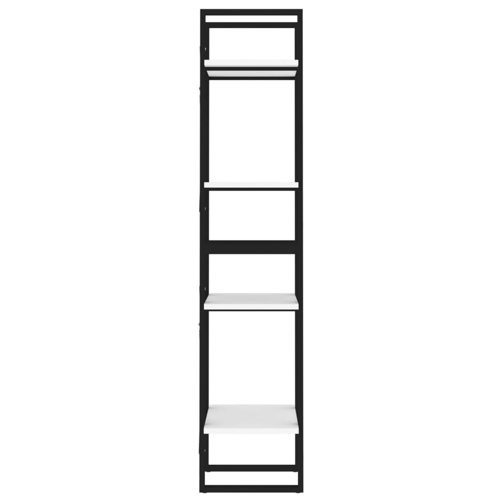Bibliotecă cu 4 rafturi, alb, 40x30x140 cm, PAL Lando - Lando