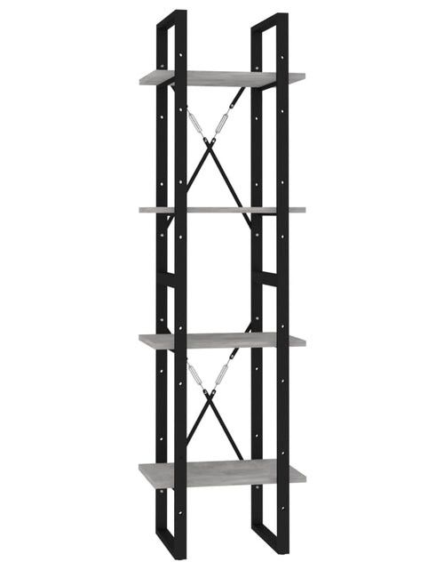 Загрузите изображение в средство просмотра галереи, Bibliotecă cu 4 rafturi, gri beton, 40x30x140 cm, PAL Lando - Lando
