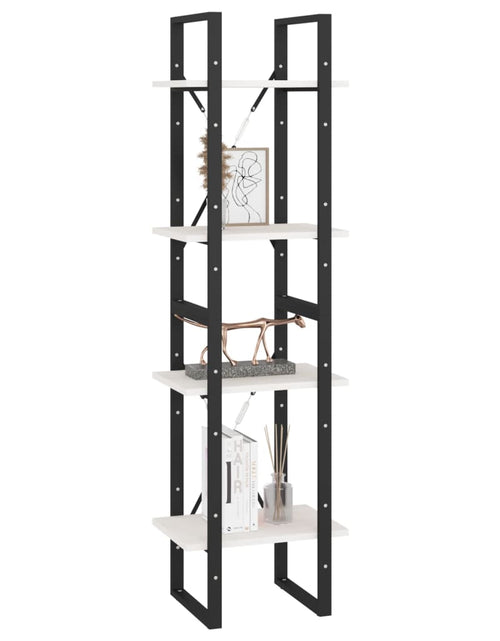 Încărcați imaginea în vizualizatorul Galerie, Bibliotecă cu 4 rafturi, alb, 40x30x140 cm, lemn masiv de pin Lando - Lando
