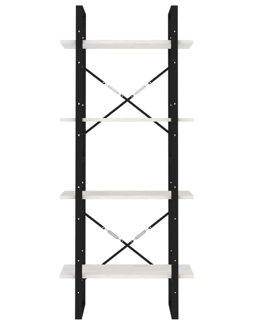 Загрузите изображение в средство просмотра галереи, Bibliotecă cu 4 rafturi, alb, 60x30x140 cm, lemn masiv de pin Lando - Lando
