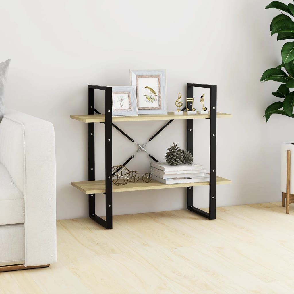 Bibliotecă cu 2 rafturi, stejar sonoma, 80x30x70 cm, PAL Lando - Lando