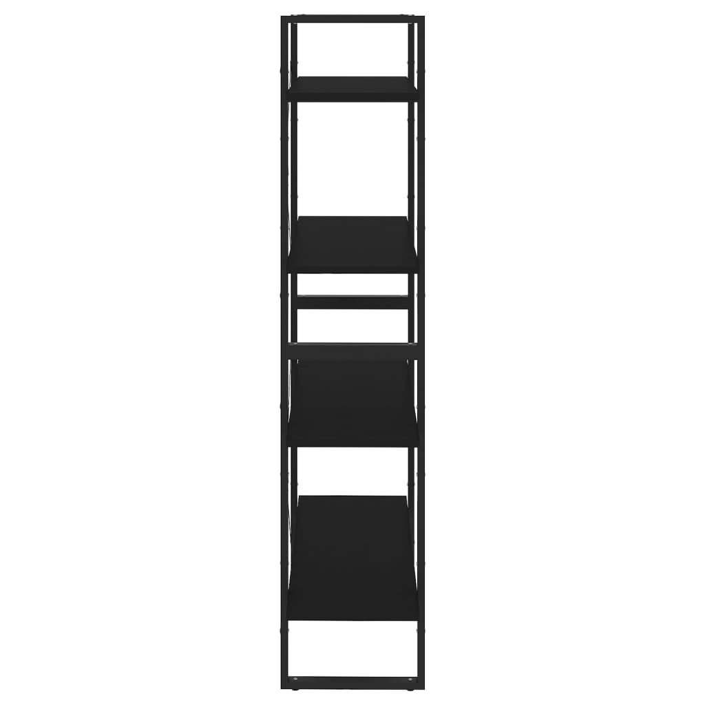 Bibliotecă cu 4 rafturi, negru, 80x30x140 cm, PAL Lando - Lando