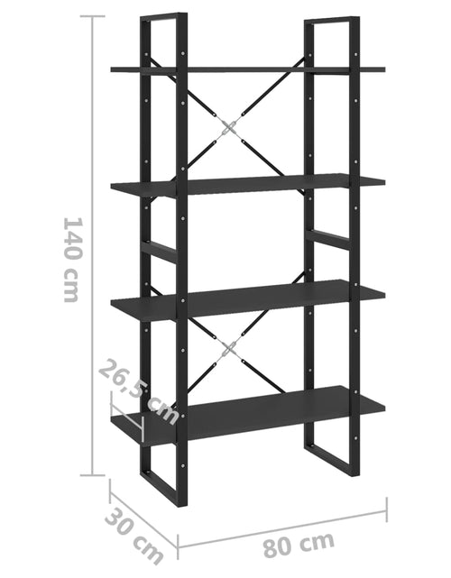 Загрузите изображение в средство просмотра галереи, Bibliotecă cu 4 rafturi, gri, 80x30x140 cm, PAL Lando - Lando
