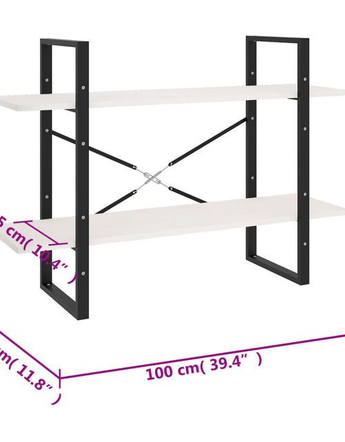 Загрузите изображение в средство просмотра галереи, Bibliotecă cu 2 rafturi, alb, 100x30x70 cm, lemn masiv de pin Lando - Lando
