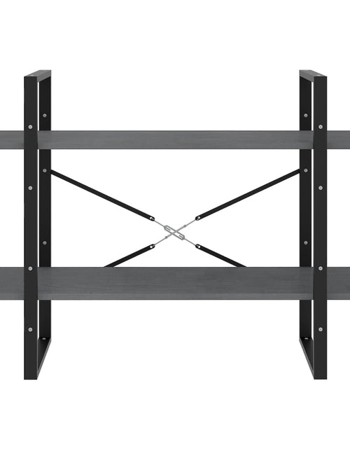 Загрузите изображение в средство просмотра галереи, Bibliotecă cu 2 rafturi, gri, 100x30x70 cm, lemn masiv de pin Lando - Lando
