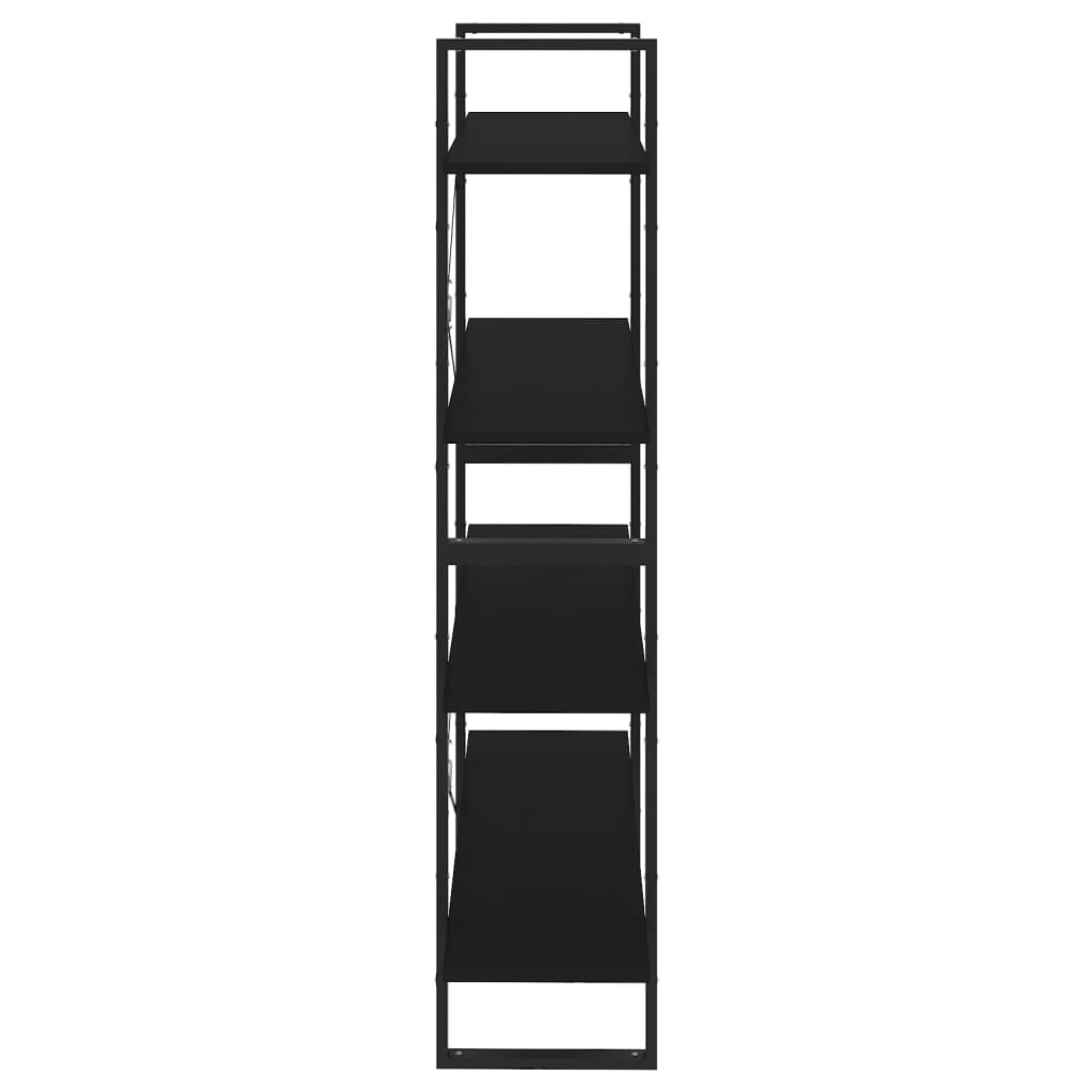 Bibliotecă cu 4 rafturi, negru, 100x30x140 cm, PAL Lando - Lando