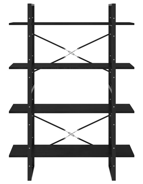 Загрузите изображение в средство просмотра галереи, Bibliotecă cu 4 rafturi, negru, 100x30x140 cm, lemn masiv pin Lando - Lando
