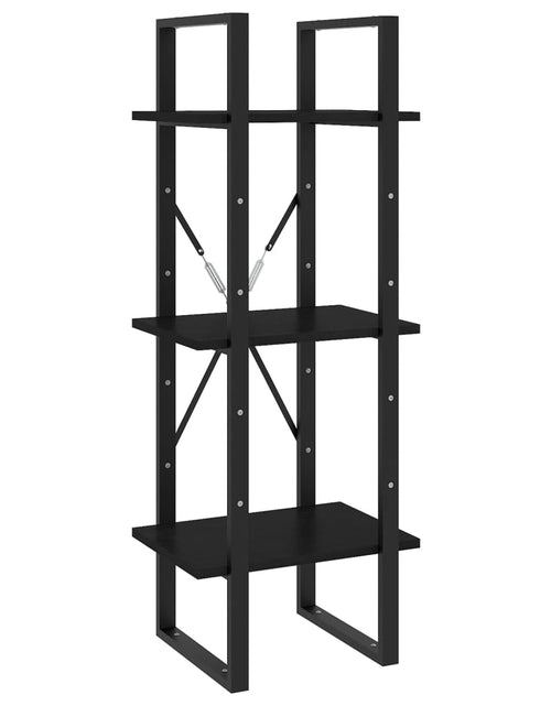 Загрузите изображение в средство просмотра галереи, Bibliotecă cu 3 rafturi, negru, 40x30x105 cm, lemn masiv de pin Lando - Lando
