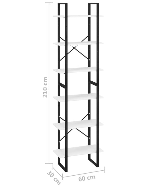 Încărcați imaginea în vizualizatorul Galerie, Raft de depozitare, alb, 60x30x210 cm, lemn compozit Lando - Lando
