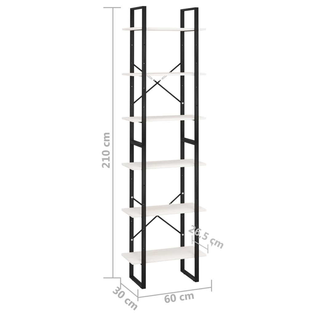 Raft de depozitare, alb, 60x30x210 cm, lemn masiv de pin Lando - Lando