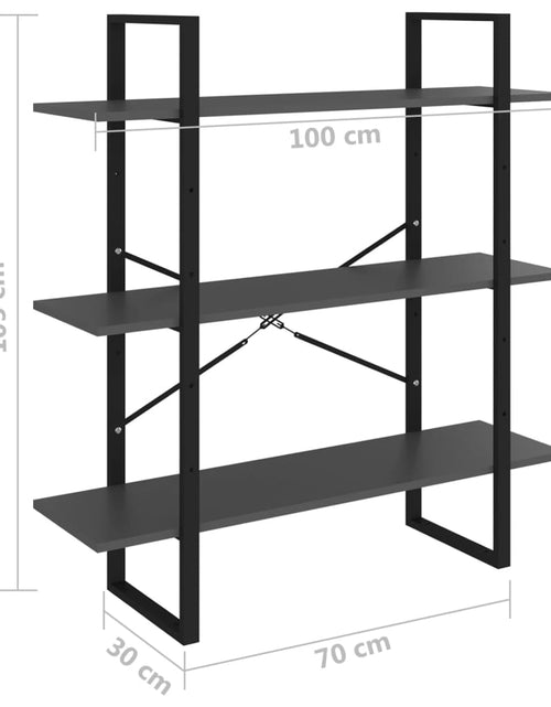 Încărcați imaginea în vizualizatorul Galerie, Bibliotecă, gri, 100x30x105 cm, PAL Lando - Lando
