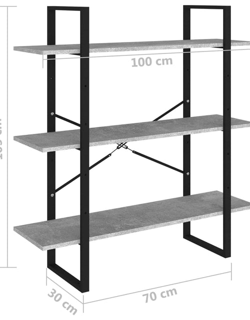 Загрузите изображение в средство просмотра галереи, Bibliotecă, gri beton, 100x30x105 cm, PAL Lando - Lando
