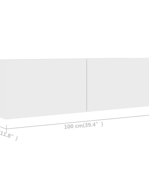 Загрузите изображение в средство просмотра галереи, Comode TV, 4 buc., alb, 100x30x30 cm, lemn prelucrat Lando - Lando
