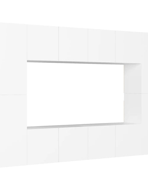 Încărcați imaginea în vizualizatorul Galerie, Set dulapuri TV, 8 piese, alb, lemn prelucrat Lando - Lando
