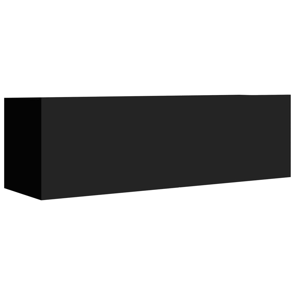 Dulapuri TV, 4 buc., negru, 100x30x30 cm, lemn prelucrat Lando - Lando