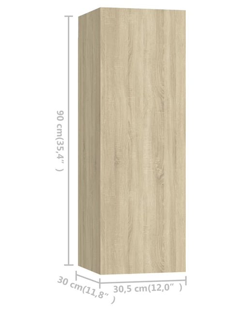 Încărcați imaginea în vizualizatorul Galerie, Dulapuri TV 4 buc. stejar Sonoma 30,5x30x90 cm, lemn prelucrat Lando - Lando
