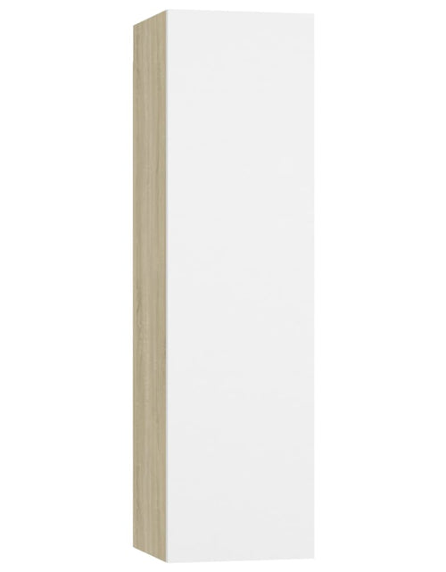Încărcați imaginea în vizualizatorul Galerie, Dulap TV 4 buc alb/stejar Sonoma 30,5x30x110 cm, lemn prelucrat - Lando
