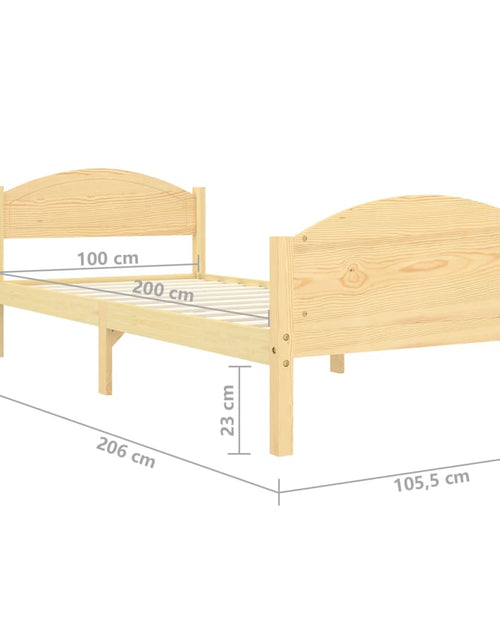 Încărcați imaginea în vizualizatorul Galerie, Cadru de pat, 100x200 cm, lemn masiv de pin - Lando
