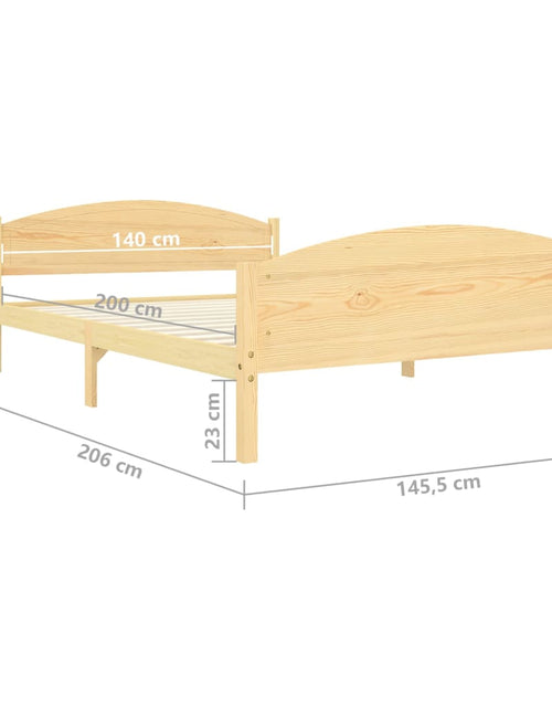 Загрузите изображение в средство просмотра галереи, Cadru de pat, 140x200 cm, lemn masiv de pin - Lando
