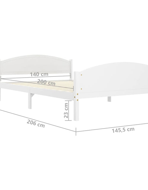 Загрузите изображение в средство просмотра галереи, Cadru de pat, alb, 140x200 cm, lemn masiv de pin - Lando
