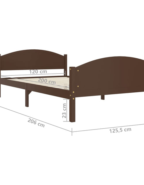 Încărcați imaginea în vizualizatorul Galerie, Cadru de pat, maro închis, 120x200 cm, lemn masiv de pin - Lando
