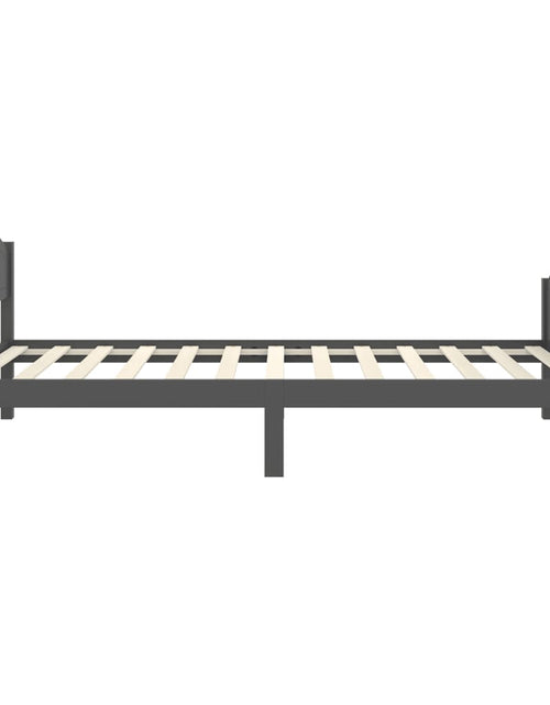 Загрузите изображение в средство просмотра галереи, Cadru de pat, gri închis, 90x200 cm, lemn masiv pin - Lando
