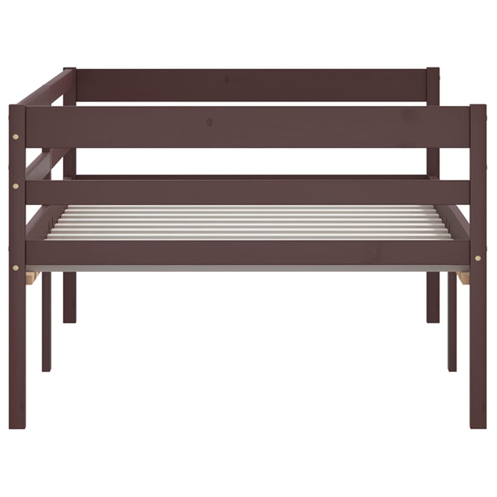 Cadru de pat, maro închis, 90x200 cm, lemn masiv de pin - Lando