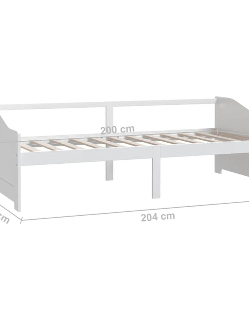 Загрузите изображение в средство просмотра галереи, Pat de zi cu 3 locuri, alb, 90x200 cm, lemn masiv de pin - Lando
