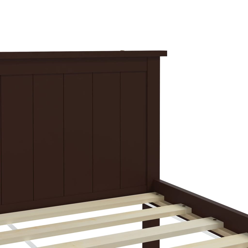 Cadru de pat, maro închis, 120x200 cm, lemn masiv de pin - Lando