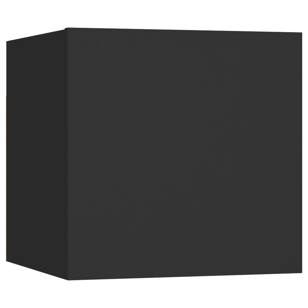 Noptieră, negru, 30,5x30x30 cm, lemn prelucrat - Lando
