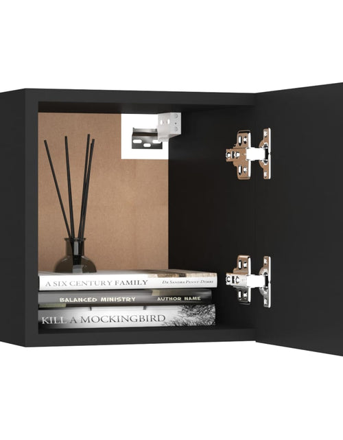 Загрузите изображение в средство просмотра галереи, Noptieră, negru, 30,5x30x30 cm, lemn prelucrat - Lando
