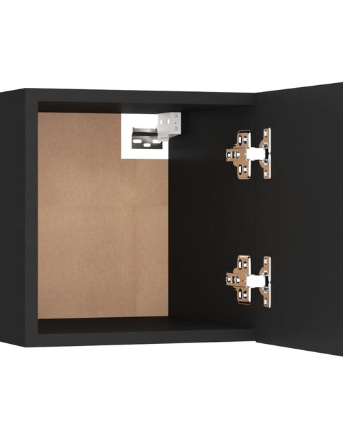 Încărcați imaginea în vizualizatorul Galerie, Noptieră, negru, 30,5x30x30 cm, lemn prelucrat - Lando
