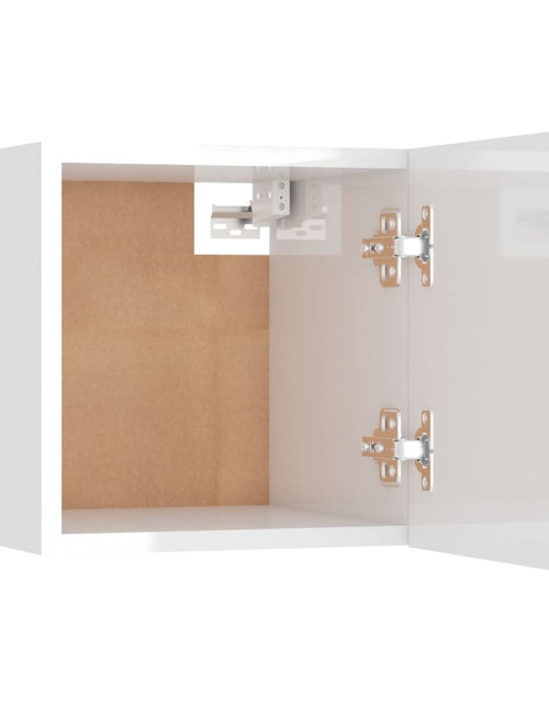 Загрузите изображение в средство просмотра галереи, Noptieră, alb extralucios, 30,5x30x30 cm, lemn prelucrat - Lando
