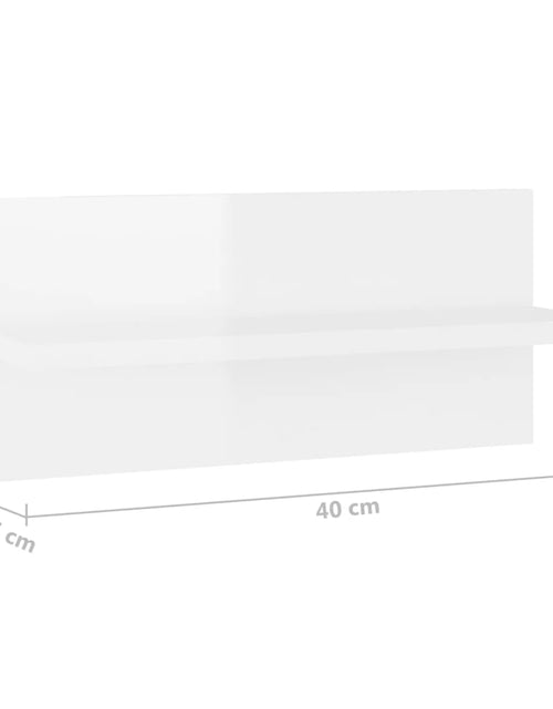 Încărcați imaginea în vizualizatorul Galerie, Rafturi de perete, 4 buc., alb extralucios, 40x11,5x18 cm, PAL Lando - Lando
