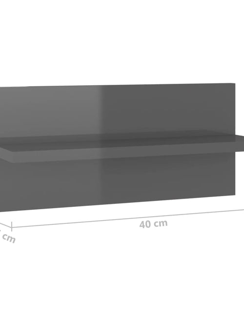Загрузите изображение в средство просмотра галереи, Rafturi de perete, 4 buc., gri extralucios, 40x11,5x18 cm, PAL Lando - Lando
