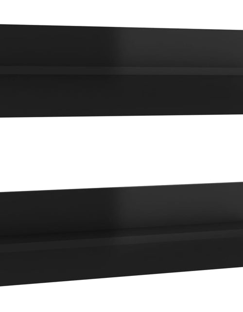 Încărcați imaginea în vizualizatorul Galerie, Rafturi de perete 2 buc., negru extralucios, 60x11,5x18 cm, PAL Lando - Lando
