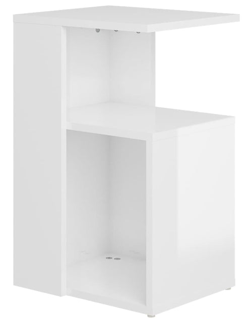 Încărcați imaginea în vizualizatorul Galerie, Masă laterală, alb lucios, 36x30x56 cm, PAL Lando - Lando
