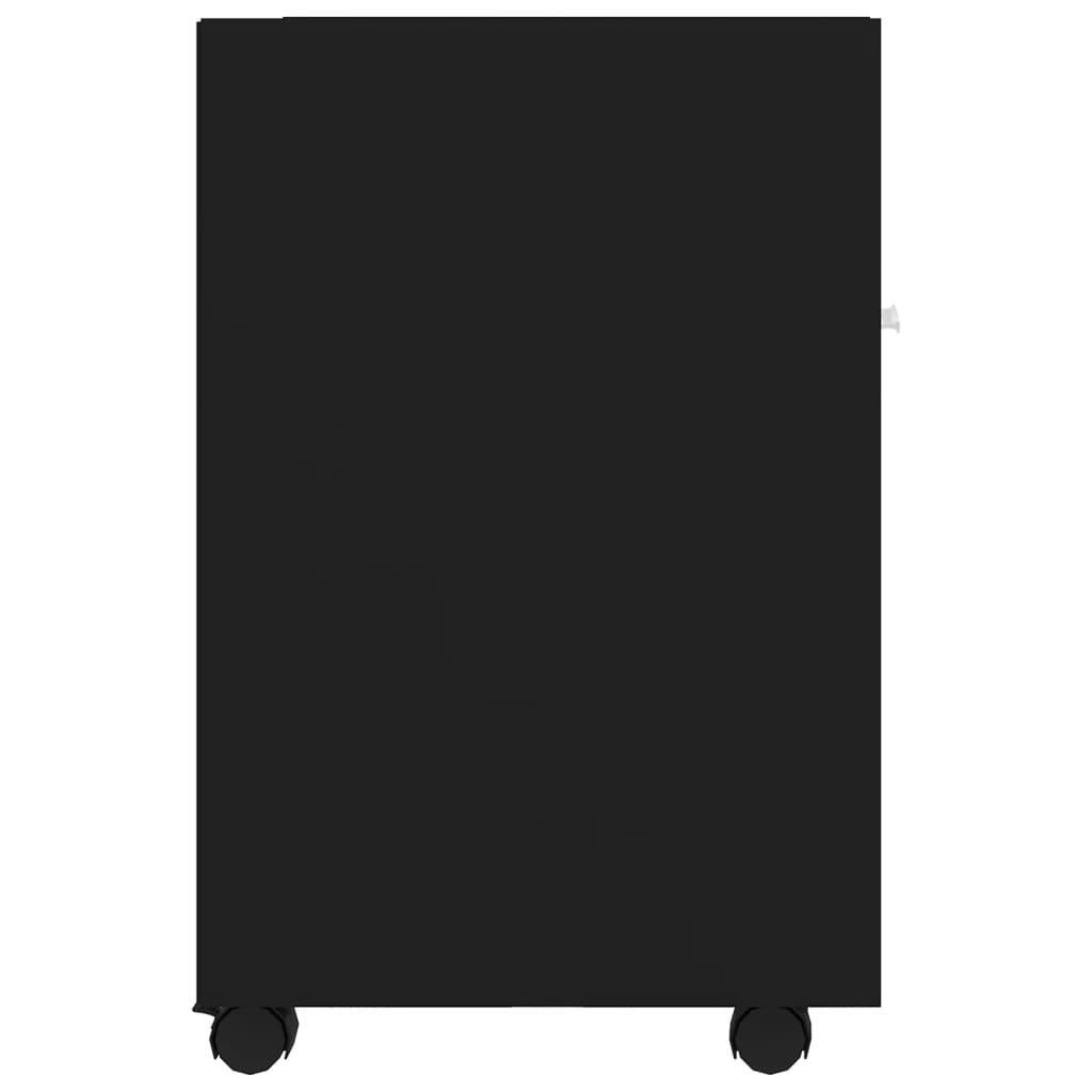 Dulap lateral cu roți, negru, 33x38x60 cm, PAL - Lando