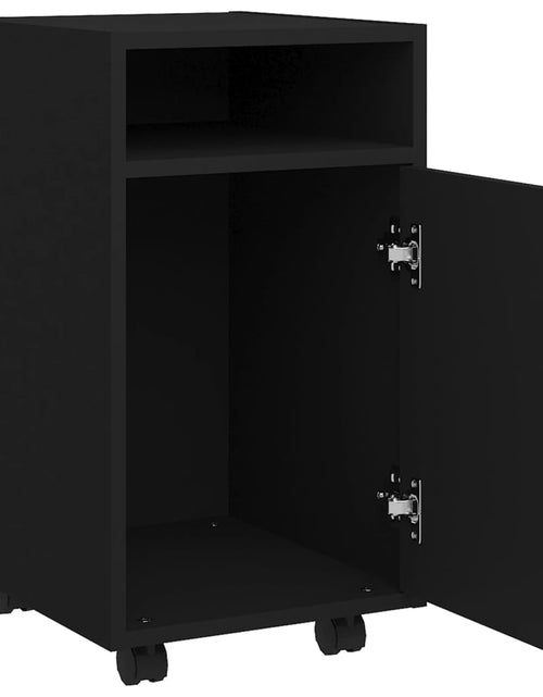 Încărcați imaginea în vizualizatorul Galerie, Dulap lateral cu roți, negru, 33x38x60 cm, PAL - Lando
