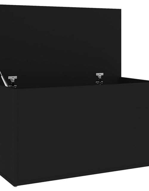 Загрузите изображение в средство просмотра галереи, Cufăr de depozitare, negru, 84x42x46 cm, lemn compozit - Lando
