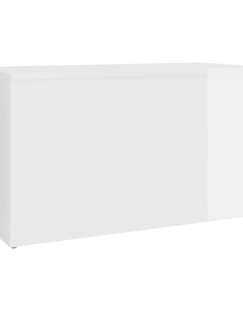 Загрузите изображение в средство просмотра галереи, Cufăr depozitare, alb extralucios, 84x42x46 cm, lemn compozit - Lando
