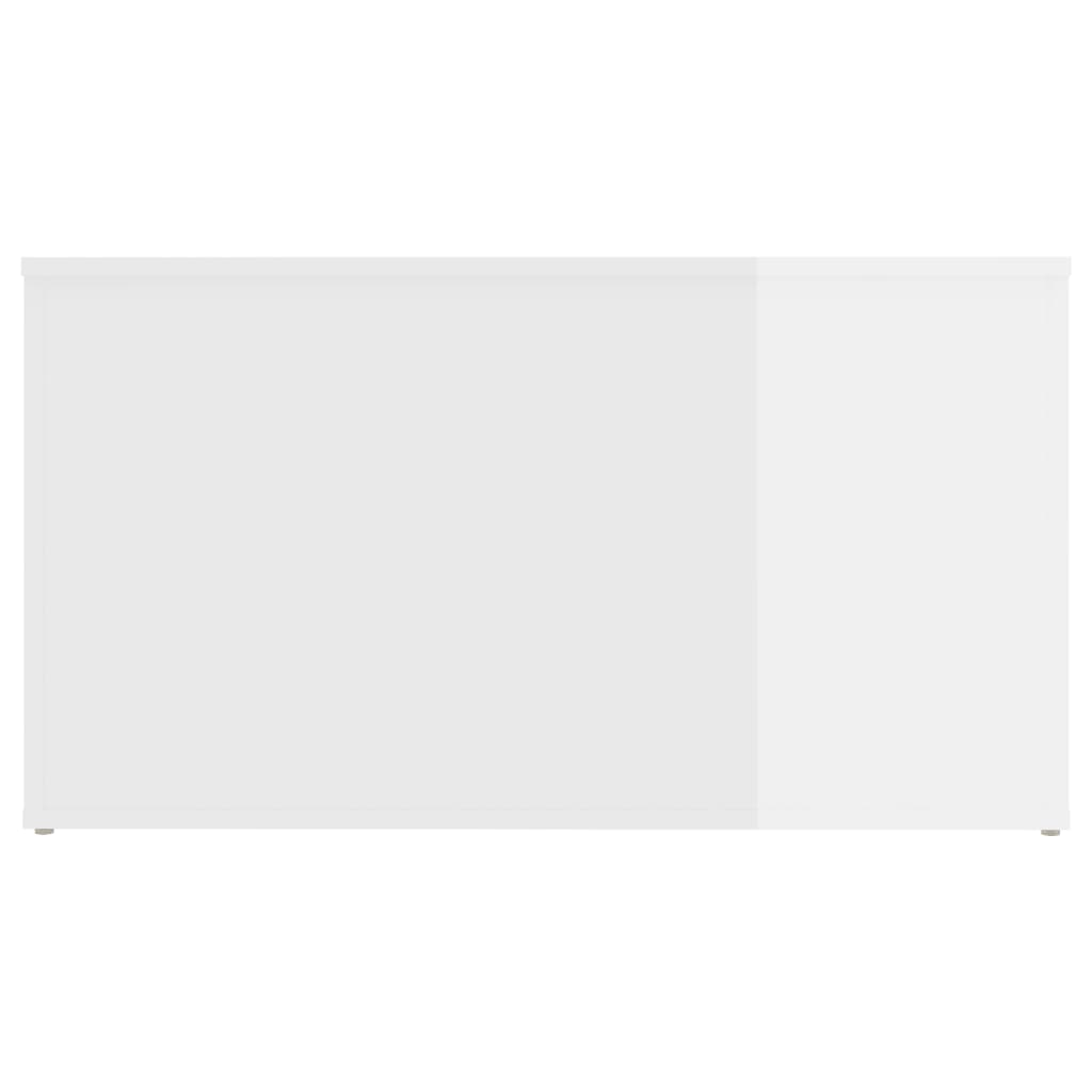 Cufăr depozitare, alb extralucios, 84x42x46 cm, lemn compozit - Lando